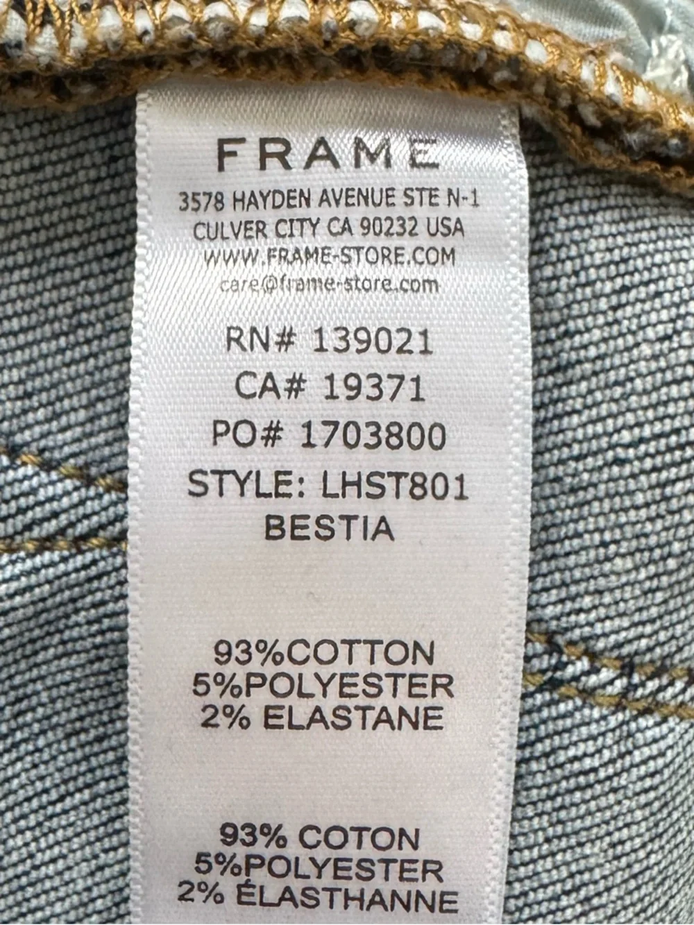 FRAME LE HIGH STRAIGHT BESTIA STRAIGHT FITTED DESIGNER JEANS SZ 28 - Picture 8 of 11